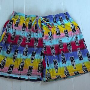 Official Coca Cola All Over Print Rainbow Shorts Mens Medium Coke Bottle